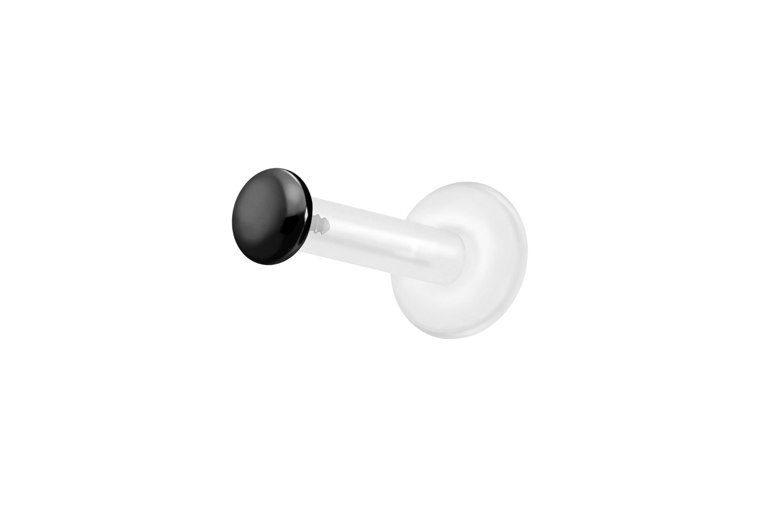 PTFE Labret Piercing mit Innengewinde + Titan-Aufsatz FLACH